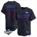 Toronto Blue Jays #47 Addison Barger Player Black 2025 World Series City Connect Stitched Baseball Jersey