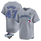 Toronto Blue Jays #47 Addison Barger Player Gray 2025 World Series Stitched Baseball Jersey
