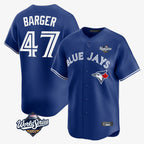 Toronto Blue Jays #47 Addison Barger Player Navy 2025 World Series Limited Stitched Baseball Jersey