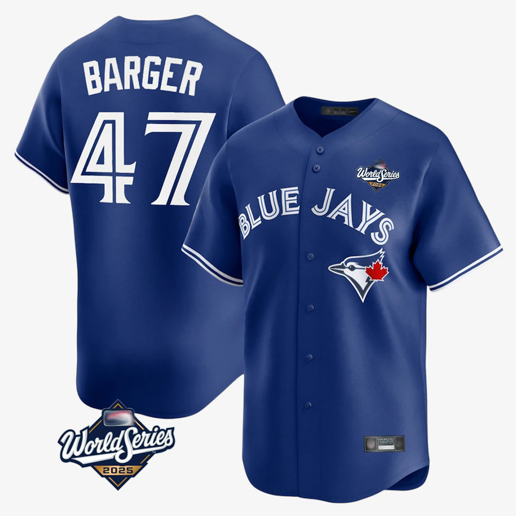 Toronto Blue Jays #47 Addison Barger Player Navy 2025 World Series Limited Stitched Baseball Jersey