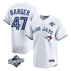 Toronto Blue Jays #47 Addison Barger Player White 2025 World Series Limited Stitched Baseball Jersey