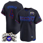 Toronto Blue Jays #4 George Springer Player Black 2025 American League City Connect Limited Stitched Baseball Jersey