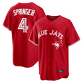Toronto Blue Jays #4 George Springer Player Red Home Game Stitched Baseball Jersey