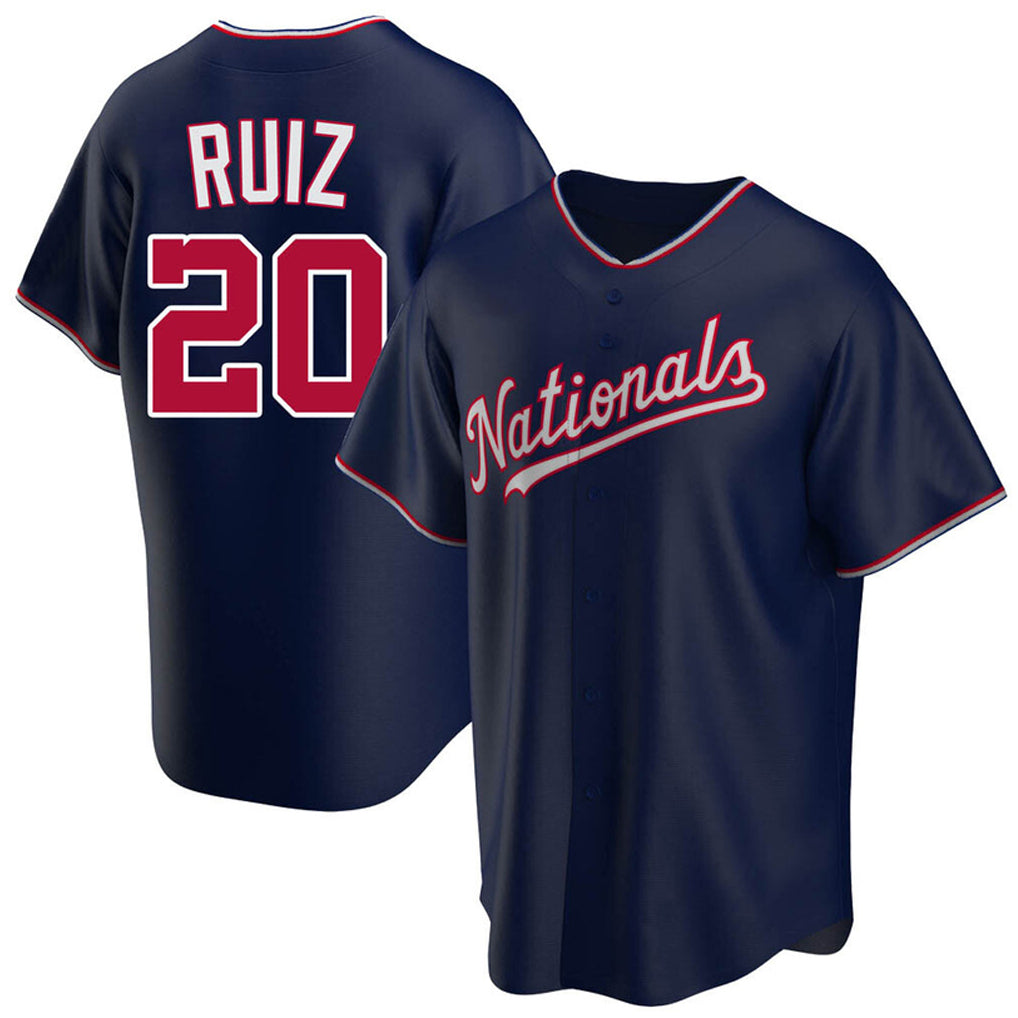 Washington Nationals #20 Keibert Ruiz Player Navy Replica Game Stitched Baseball Jersey