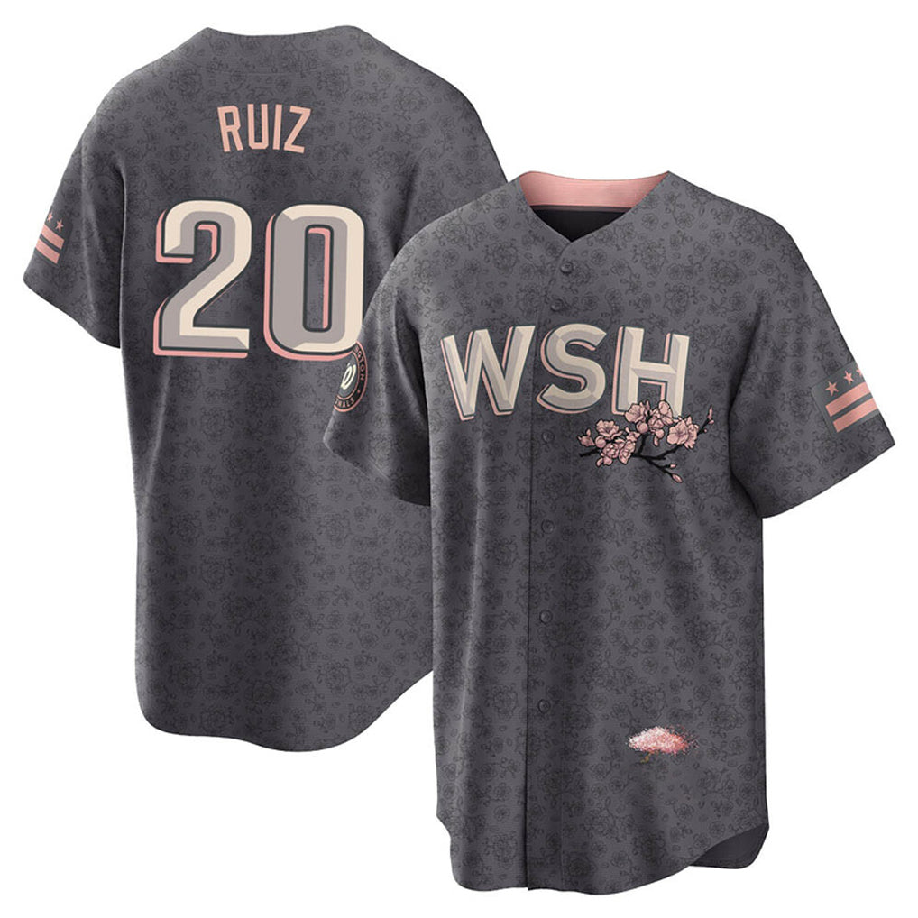 Washington Nationals #20 Keibert Ruiz Player Gray City Connect Stitched Baseball Jersey