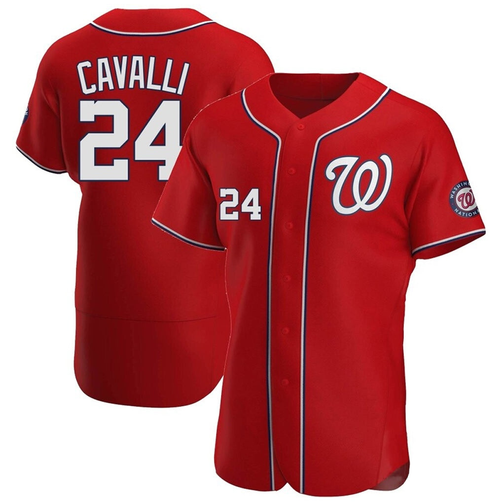 Washington Nationals #24 Cade Cavalli Player Red Alternate Elite Stitched Baseball Jersey