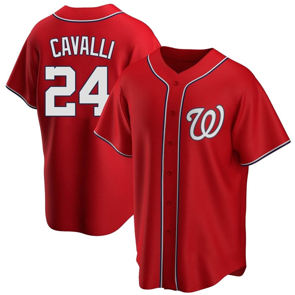 Washington Nationals #24 Cade Cavalli Player Red Replica Game Stitched Baseball Jersey