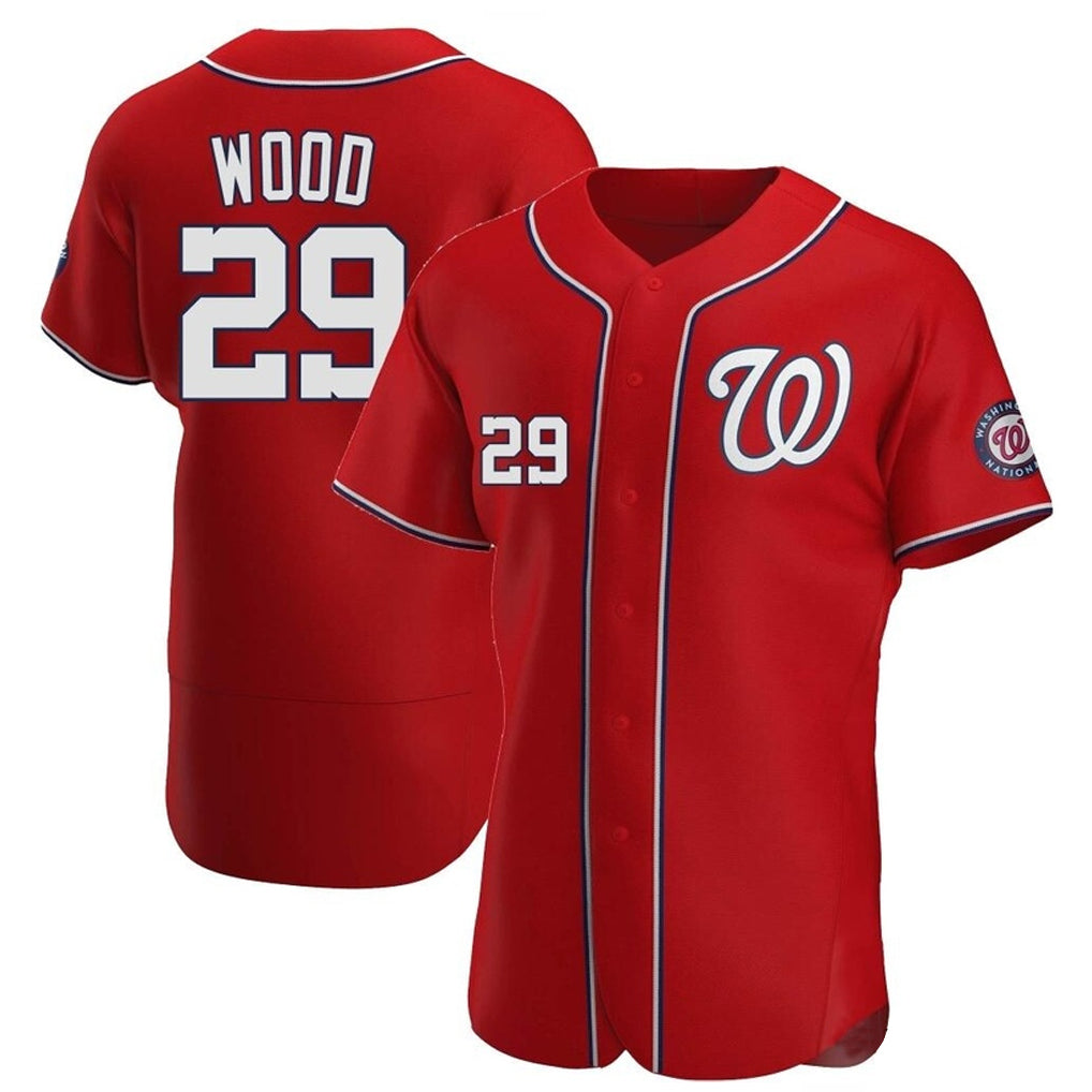 Washington Nationals #29 James Wood Player Red Alternate Elite Stitched Baseball Jersey