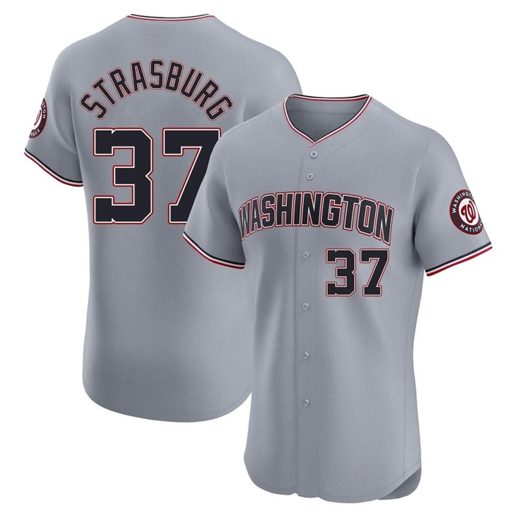 Washington Nationals #37 Stephen Strasburg Player Gray City Connect Elite Alternate Stitched Baseball Jersey
