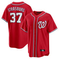 Washington Nationals #37 Stephen Strasburg Player Red Alternate Replica Player Game Stitched Baseball Jersey