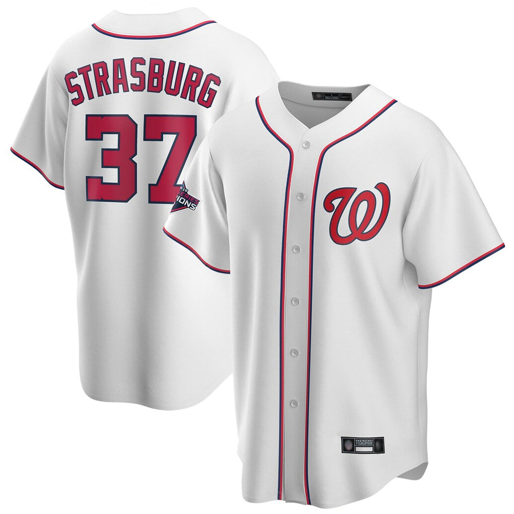 Washington Nationals #37 Stephen Strasburg Player White Game Stitched Baseball Jersey