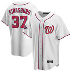 Washington Nationals #37 Stephen Strasburg Player White Game Stitched Baseball Jersey
