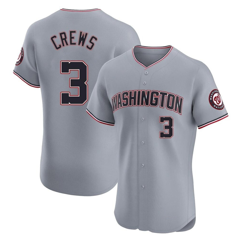 Washington Nationals #3 Dylan Crews Player Gray City Connect Elite Alternate Stitched Baseball Jersey