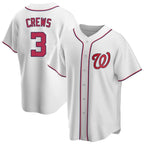 Washington Nationals #3 Dylan Crews Player White Game Replica Stitched Baseball Jersey