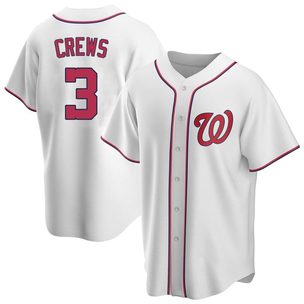 Washington Nationals #3 Dylan Crews Player White Game Replica Stitched Baseball Jersey