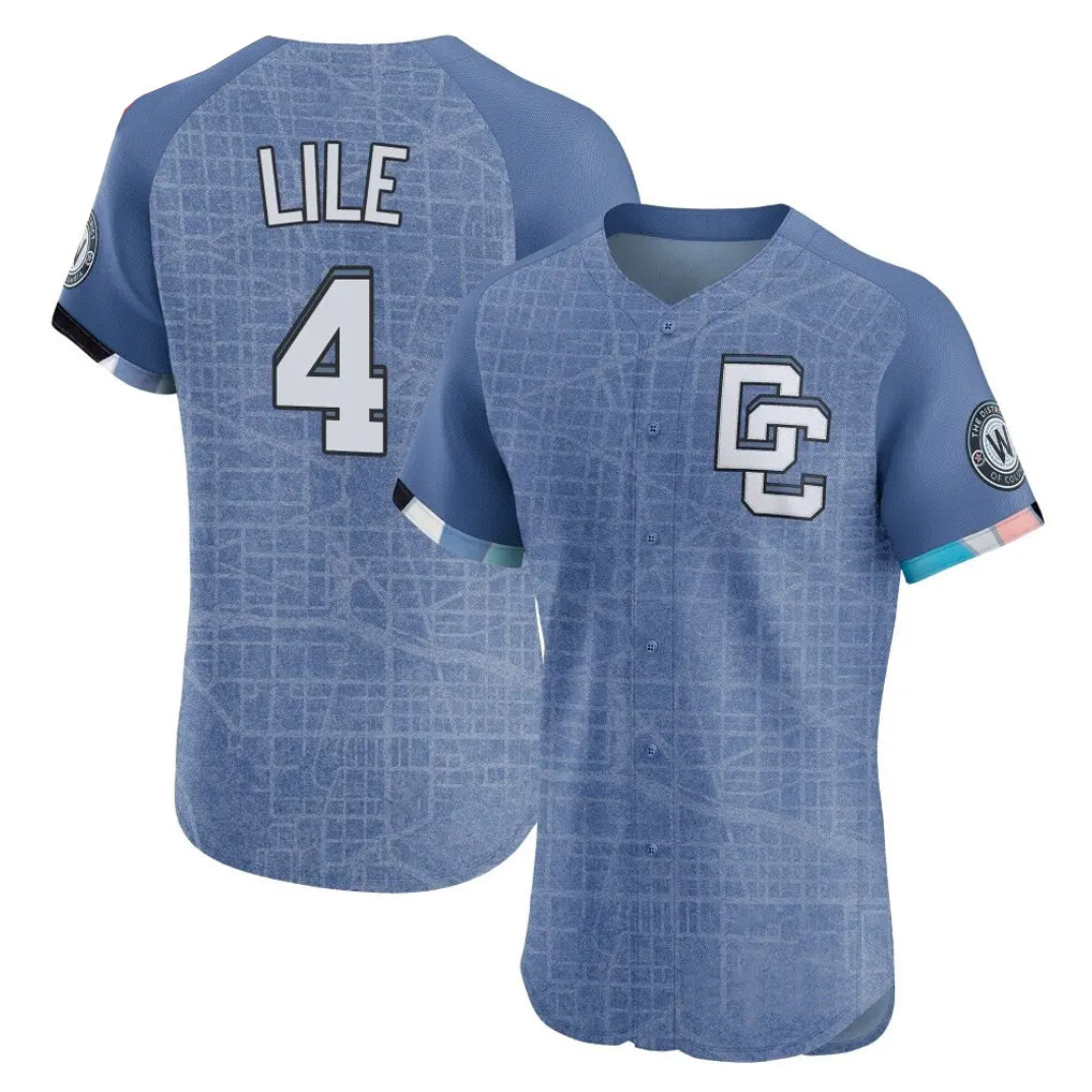 Washington Nationals #4 Daylen Lile Player Blue City Connect Limited Stitched Baseball Jersey