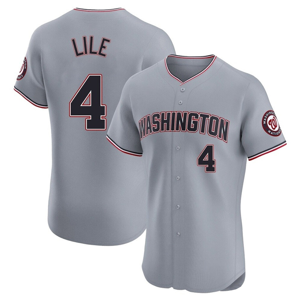 Washington Nationals #4 Daylen Lile Player Gray Alternate Elite Stitched Baseball Jersey