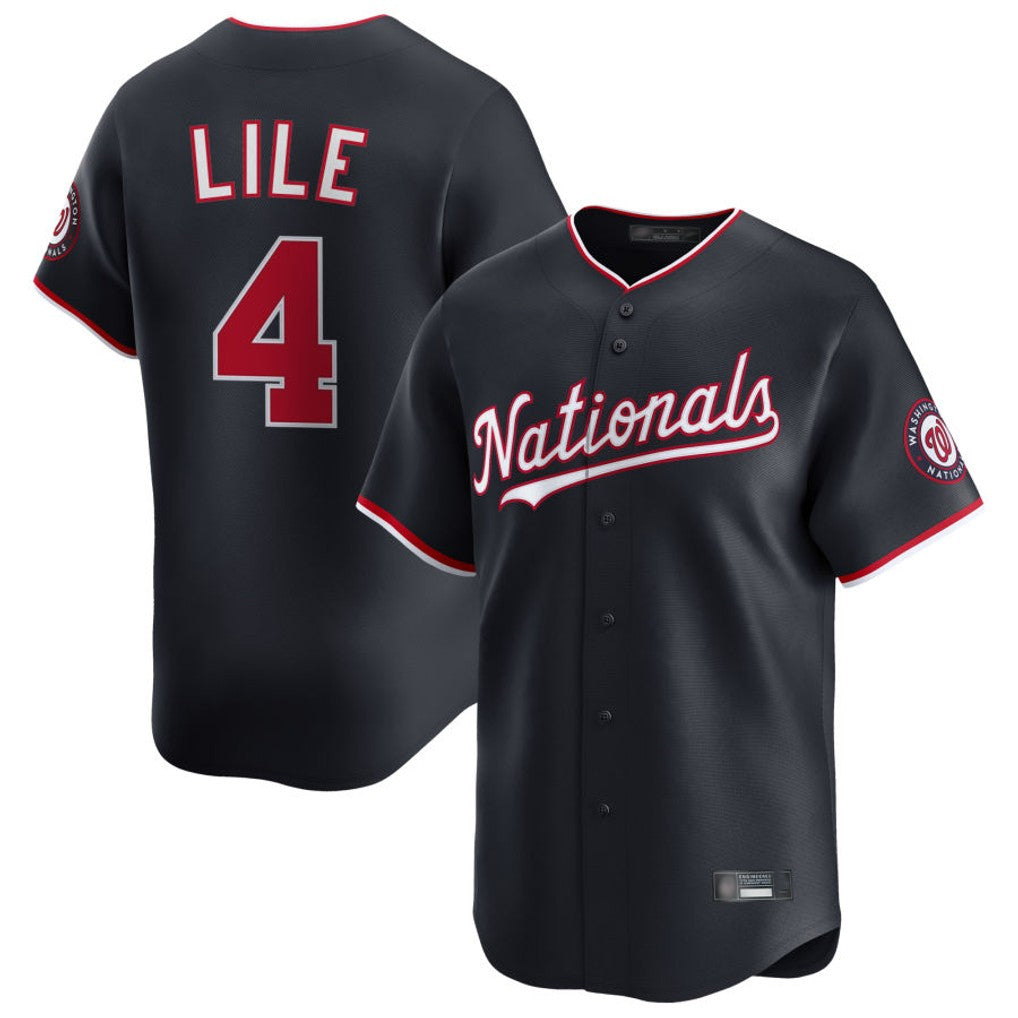 Washington Nationals #4 Daylen Lile Player Navy Alternate Limited Replica Stitched Baseball Jersey