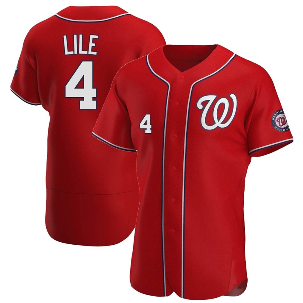 Washington Nationals #4 Daylen Lile Player Red Alternate Elite Stitched Baseball Jersey
