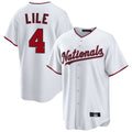 Washington Nationals #4 Daylen Lile Player White Replica Game Stitched Baseball Jersey