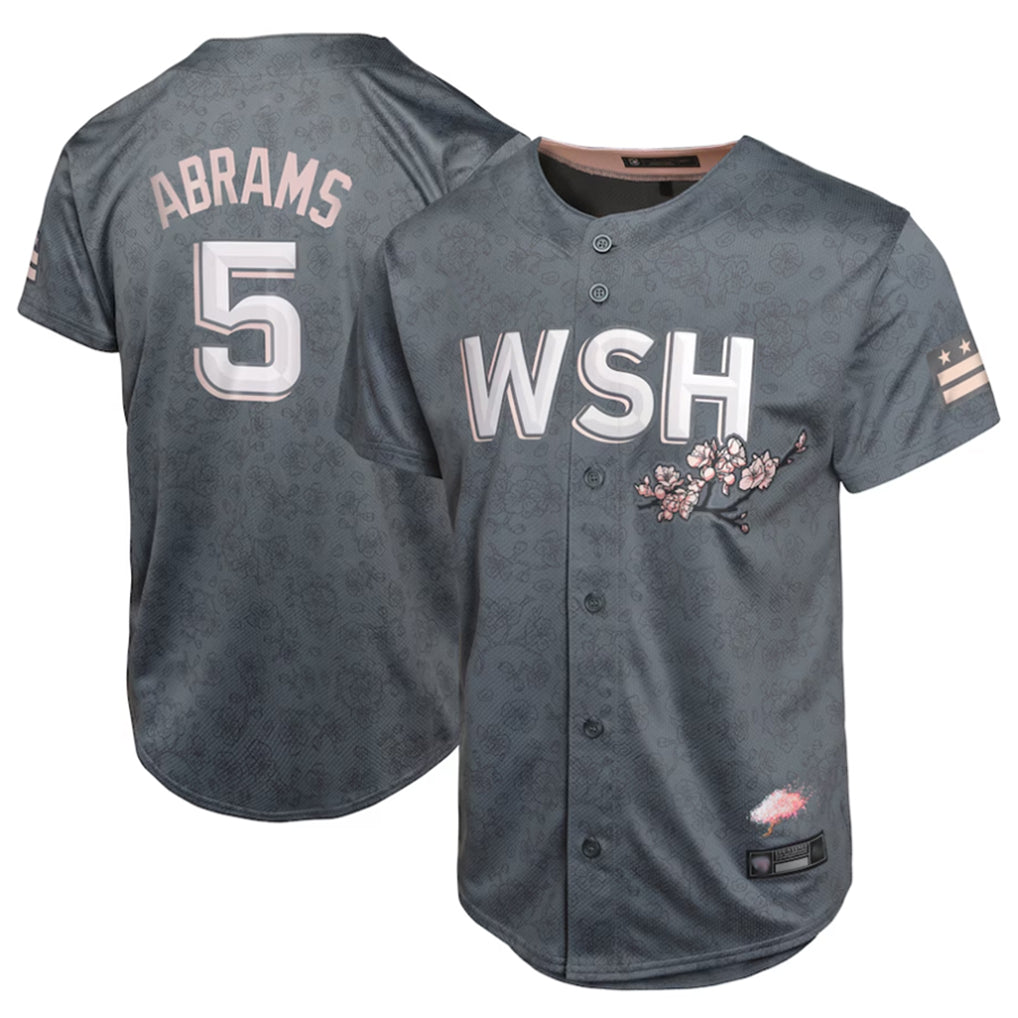 Washington Nationals #5 C.J. Abrams Player Player Charcoal City Connect Limited Stitched Baseball Jersey