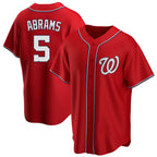 Washington Nationals #5 CJ Abrams Player Red Replica Alternate Game Stitched Baseball Jersey