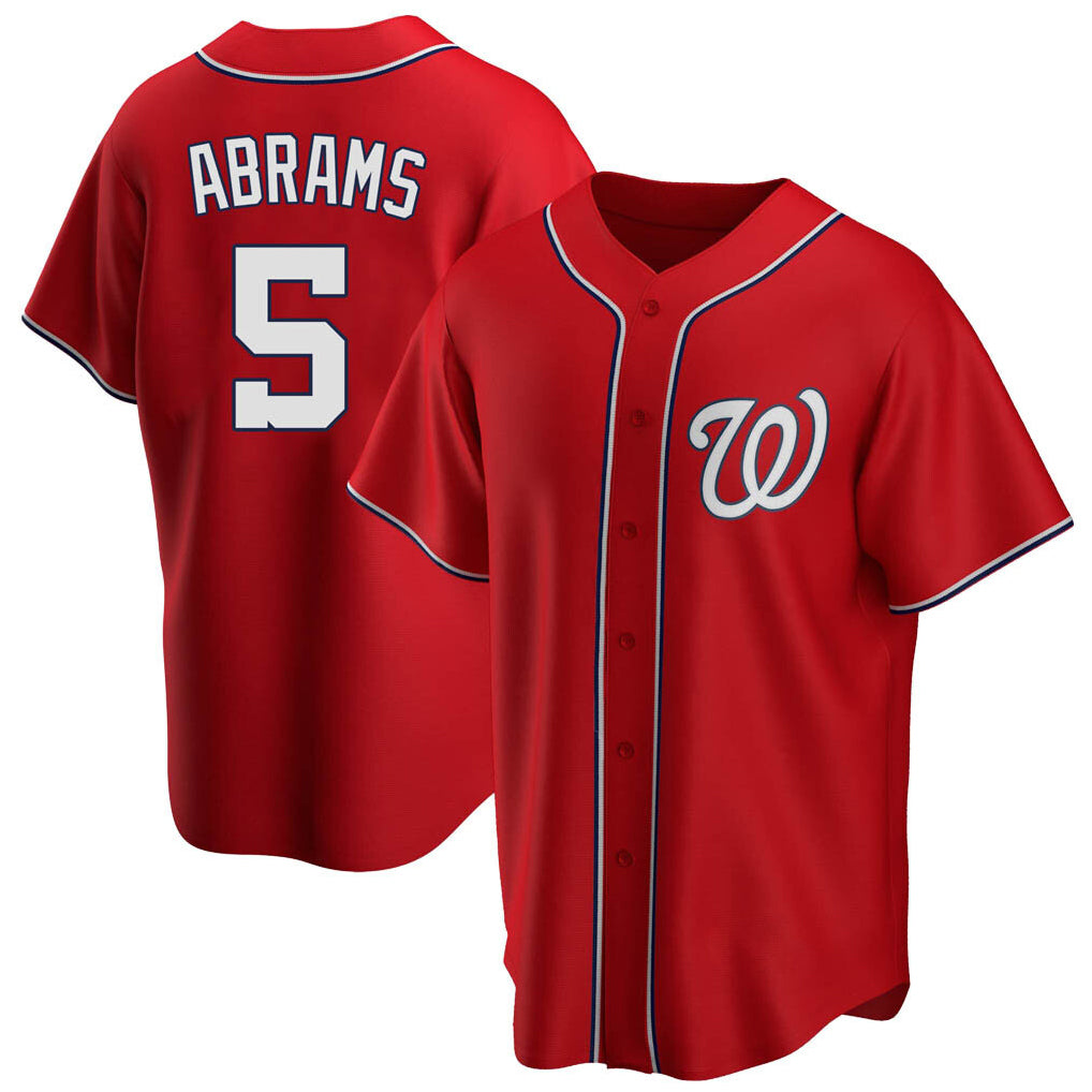 Washington Nationals #5 CJ Abrams Player Red Replica Alternate Game Stitched Baseball Jersey