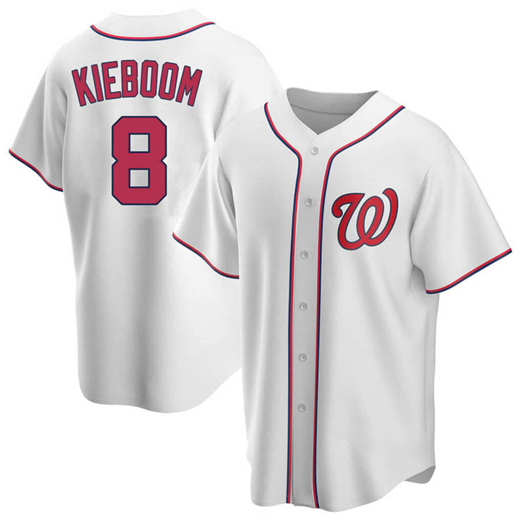 Washington Nationals #8 Carter Kieboom Player White Home Replica Game Stitched Baseball Jersey