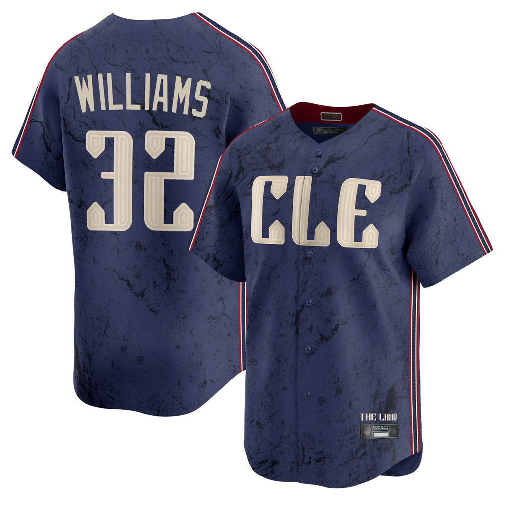 Cleveland Guardians #32 Gavin Williams Player Navy Jereymy City Connect Limited Home Stitched Jerseys