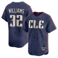 Cleveland Guardians #32 Gavin Williams Player Navy Jereymy City Connect Limited Home Stitched Jerseys