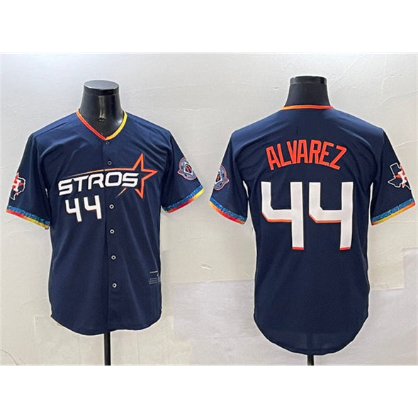Houston Astros #44 Yordan Alvarez Navy Jereymy 2025 City Connect With Texas Patch Limited Stitched Jersey