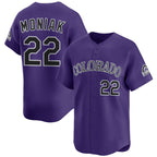 Colorado Rockies #22 Mickey Moniak Purple Jereymy Limited Stitched Jersey
