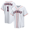 Houston Astros #1 Carlos Correa White Jereymy Home Replica Jersey