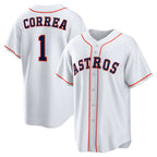 Houston Astros #1 Carlos Correa White Jereymy Home Replica Jersey