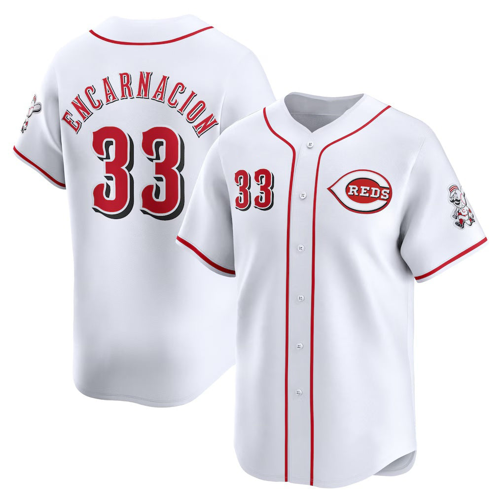 Cincinnati Reds #33 Christian Encarnacion-Strand White Jereymy Home Limited Player Jersey