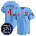 Chicago Cubs #4 Pete Crow-Armstrong Blue Jereymy 'Ryne Sandberg Tribute' Vapor Limited V2 Stitched Jersey