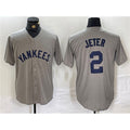 New York Yankees #2 Derek Jeter Gray Jereymy Cool Base Stitched Jersey