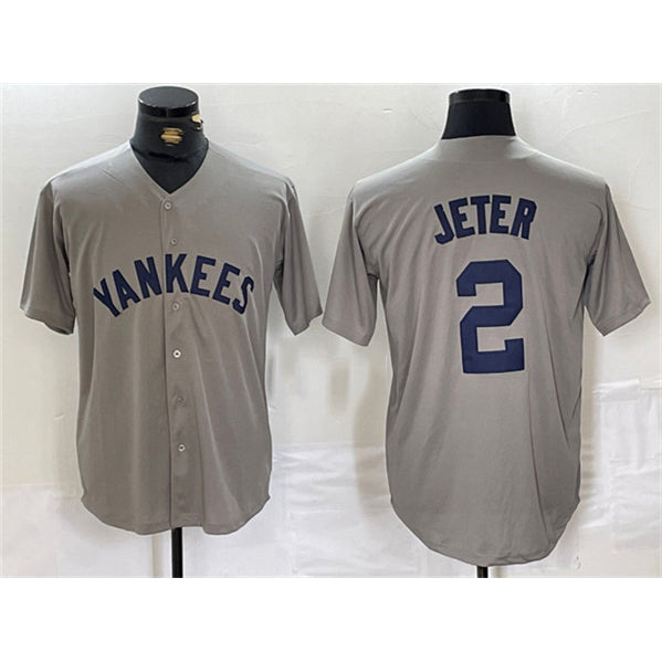 New York Yankees #2 Derek Jeter Gray Jereymy Cool Base Stitched Jersey