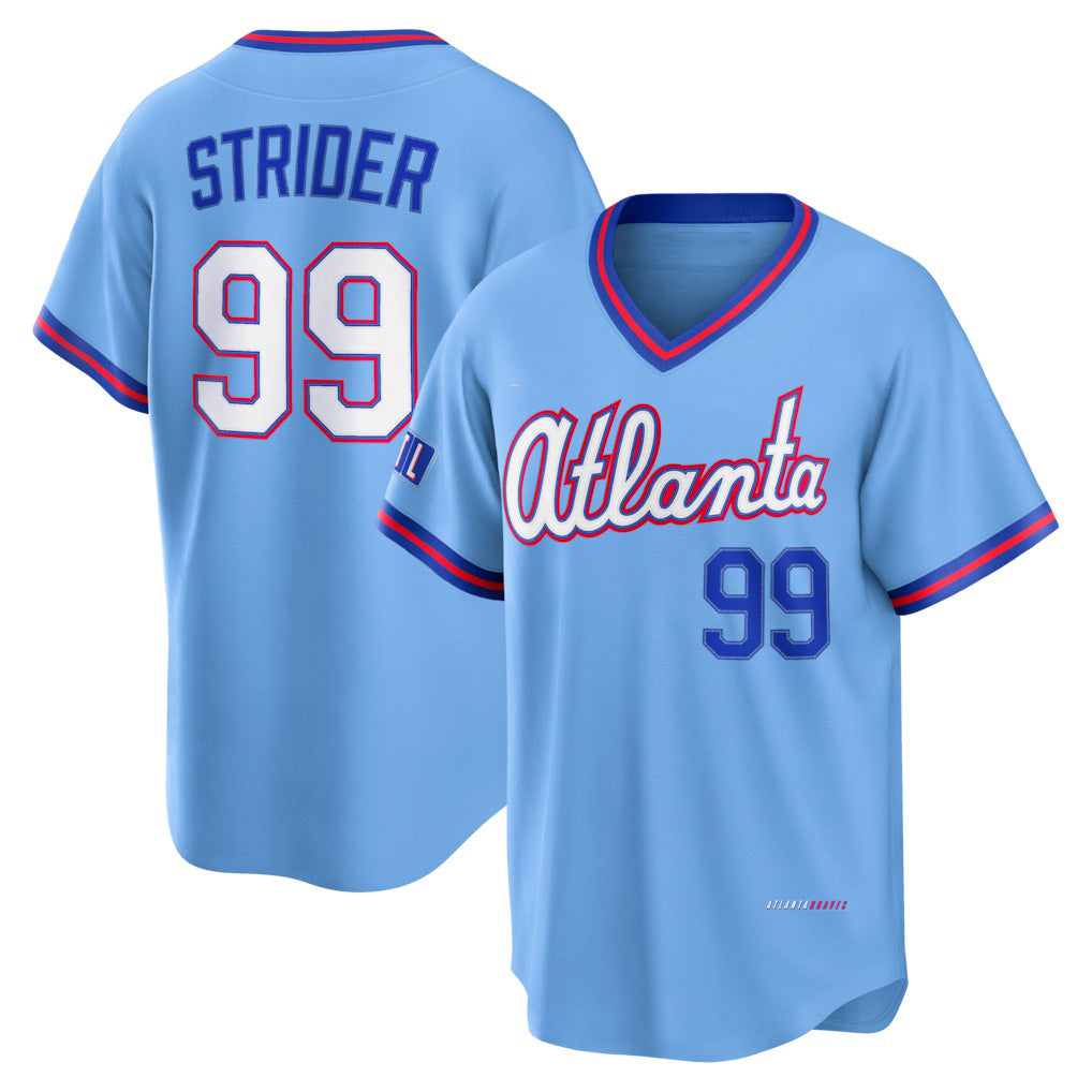 Atlanta Braves #99 Spencer Strider Powder Blue Jereymy 2026 City Connect Stadium Jersey