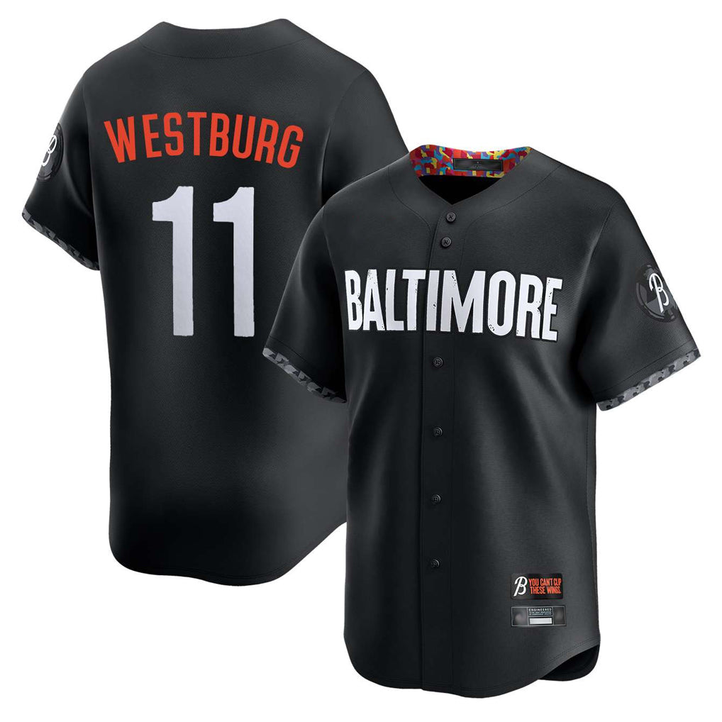 Baltimore Orioles #11 Jordan Westburg Player Black Jereymy City Connect Limited Home Game Stitched Jerseys