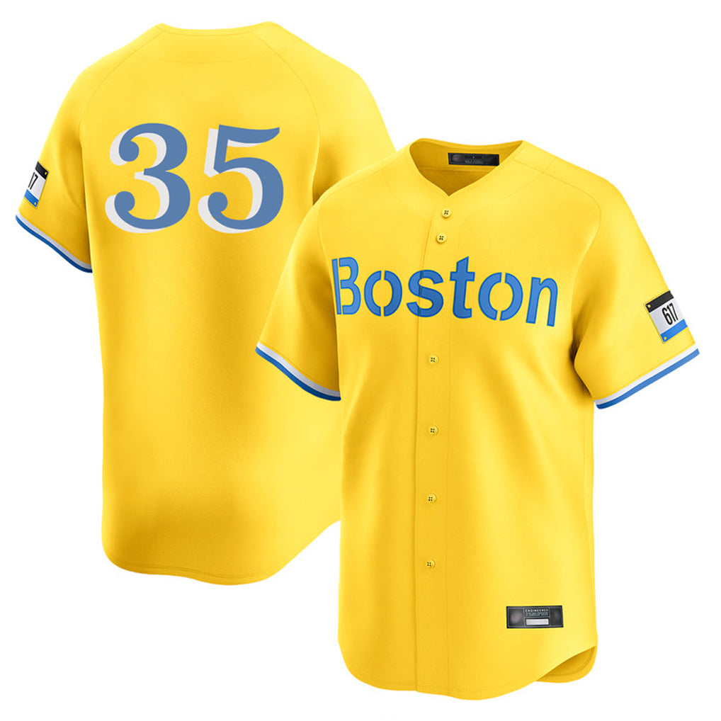 Boston Red Sox #35 Garrett Crochet Player Yellow Jereymy Limited Home Game Stitched Jerseys1