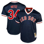 Boston Red Sox #34 David Ortiz Player Navy Jereymy Cooperstown Collection Mesh T-shirt Home Stitched Jerseys