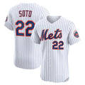 New York Mets #22 Juan Soto White Jereymy Home Elite Jersey