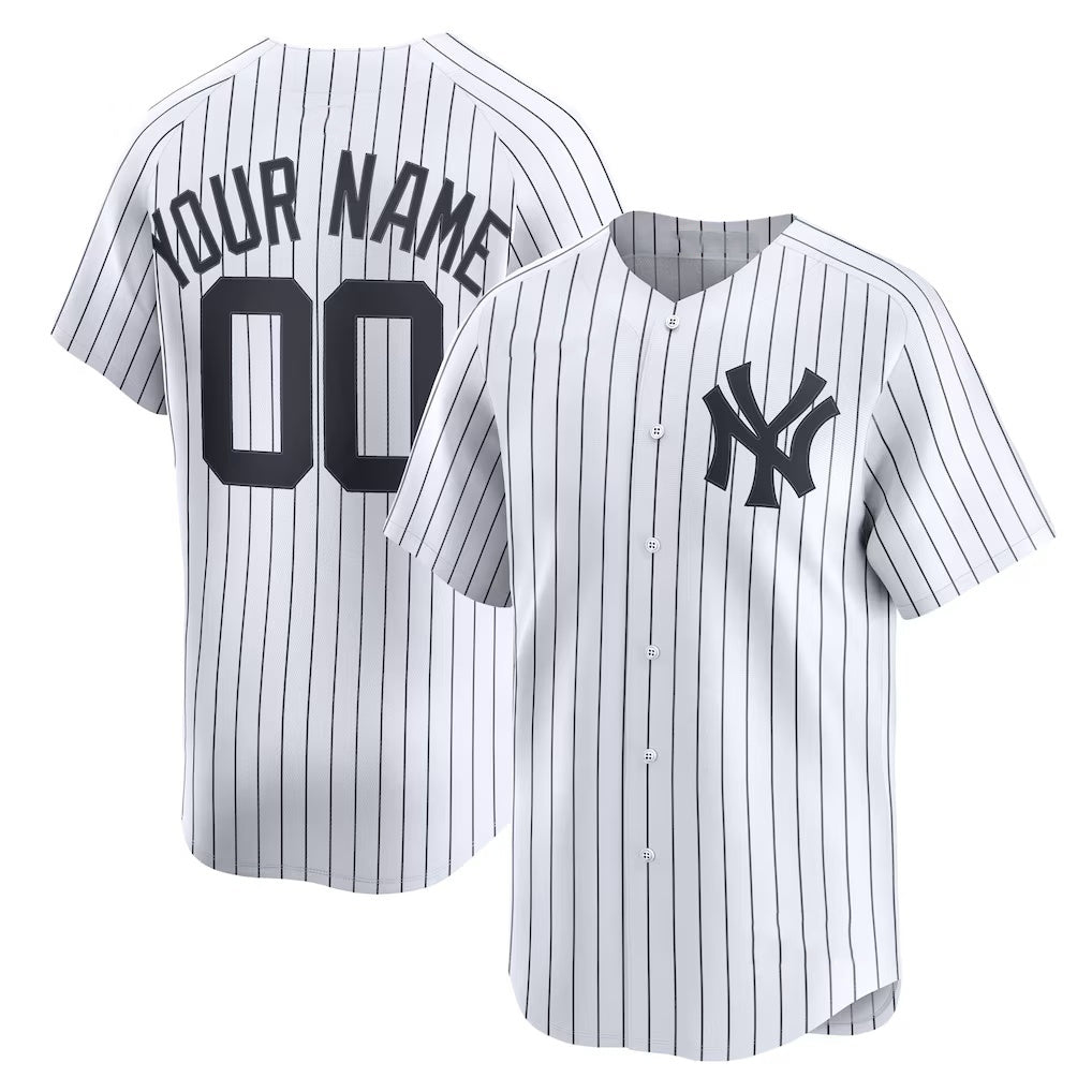 Custom New York Yankees White Jereymy Home Limited Jersey