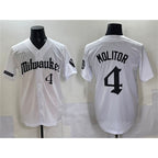 Milwaukee Brewers #4 Paul Molitor White Jereymy 'Gothic 414 Shadows Edition' Vapor Premier Limited Stitched Jersey
