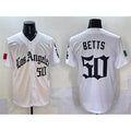 Los Angeles Dodgers #50 Mookie Betts White Jereymy Mexico 2025 LA Gothic Style With Fernando Patch Vapor Premier Limited Stitched Jersey