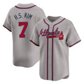 Atlanta Braves #7 Ha-Seong Kim Player Gray Jereymy Limited Home Game Stitched Jerseys