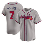 Atlanta Braves #7 Ha-Seong Kim Player Gray Jereymy Limited Home Game Stitched Jerseys
