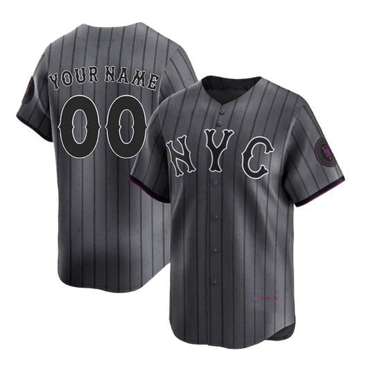 Custom New York Mets Graphite Jereymy 2024 City Connect Limited Stitched Jersey