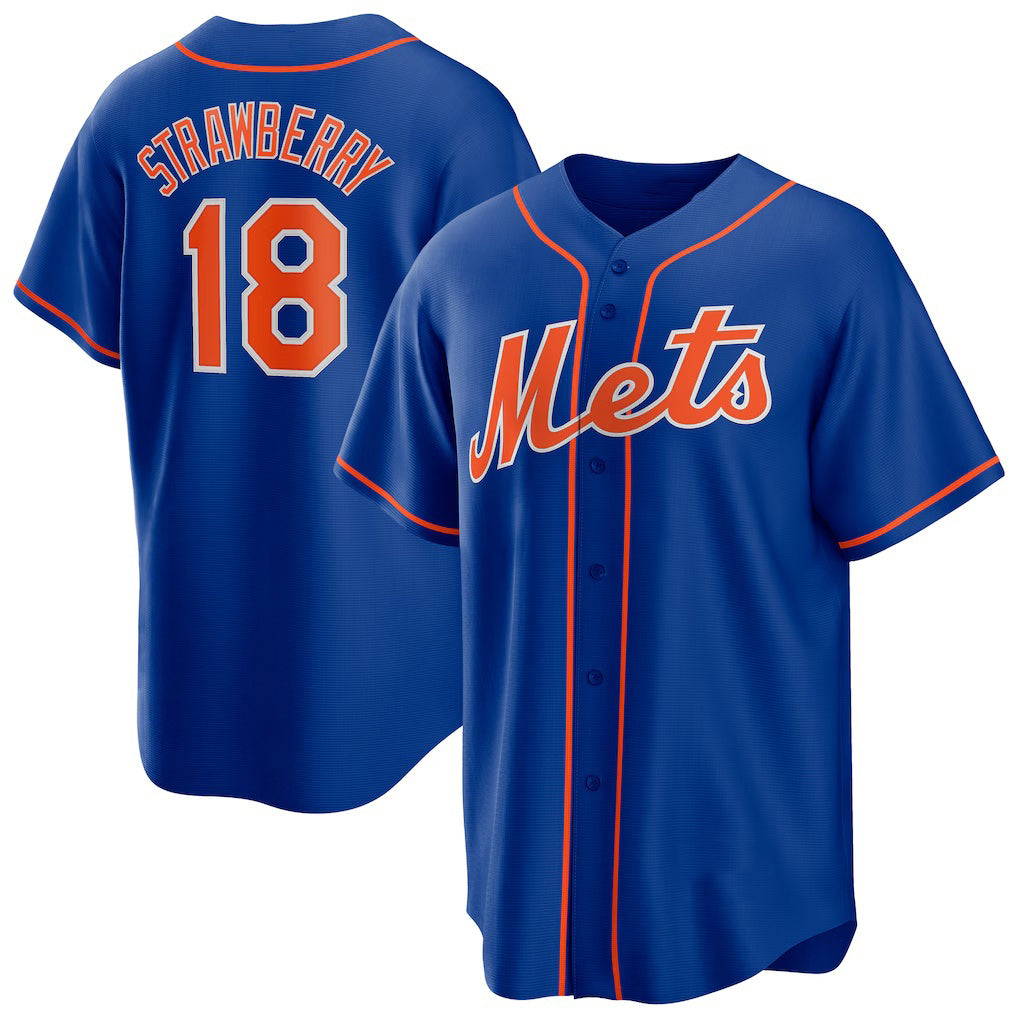 New York Mets #18 Darryl Strawberry Royal Jereymy Alternate Replica Player Jersey